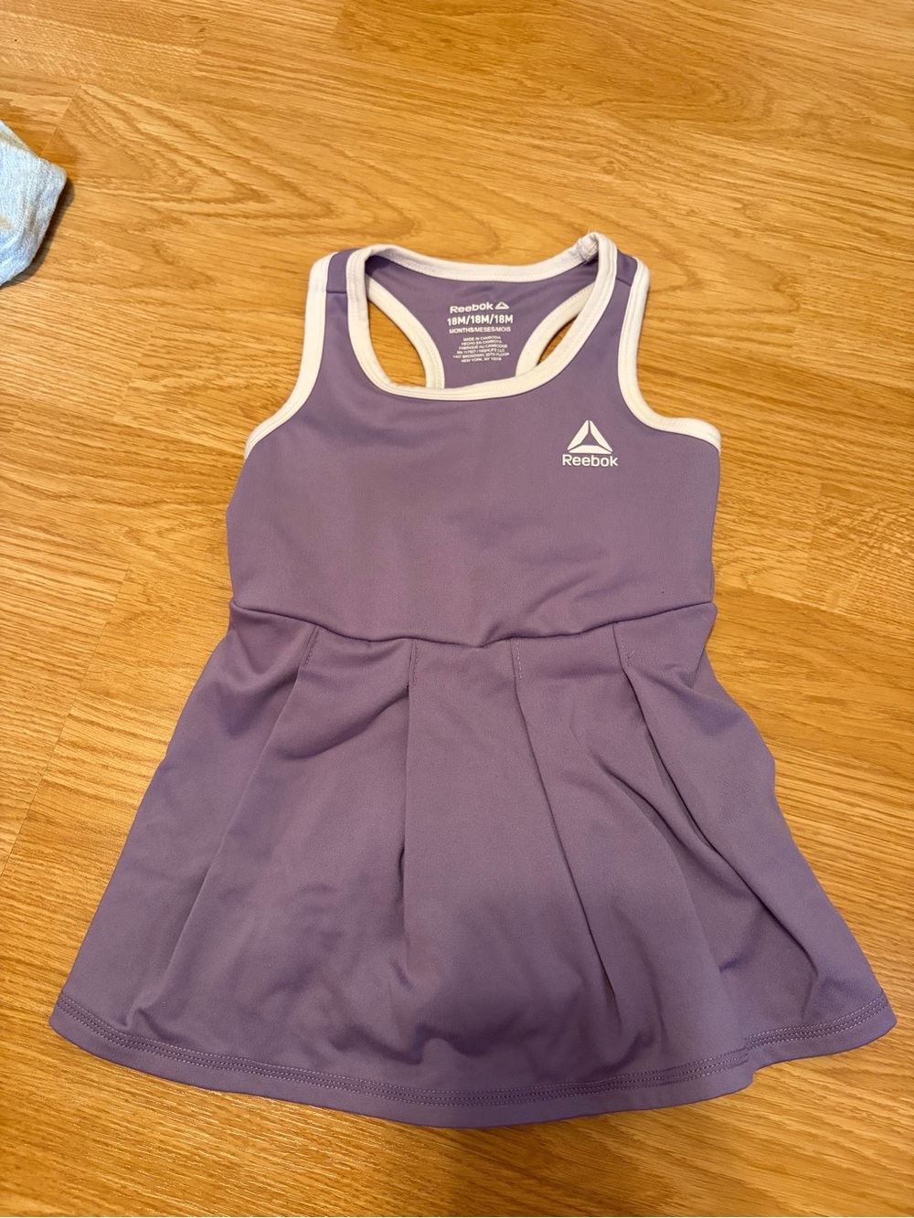 Reebok Girls' Lavender Athletic Tank Dress with White Trim